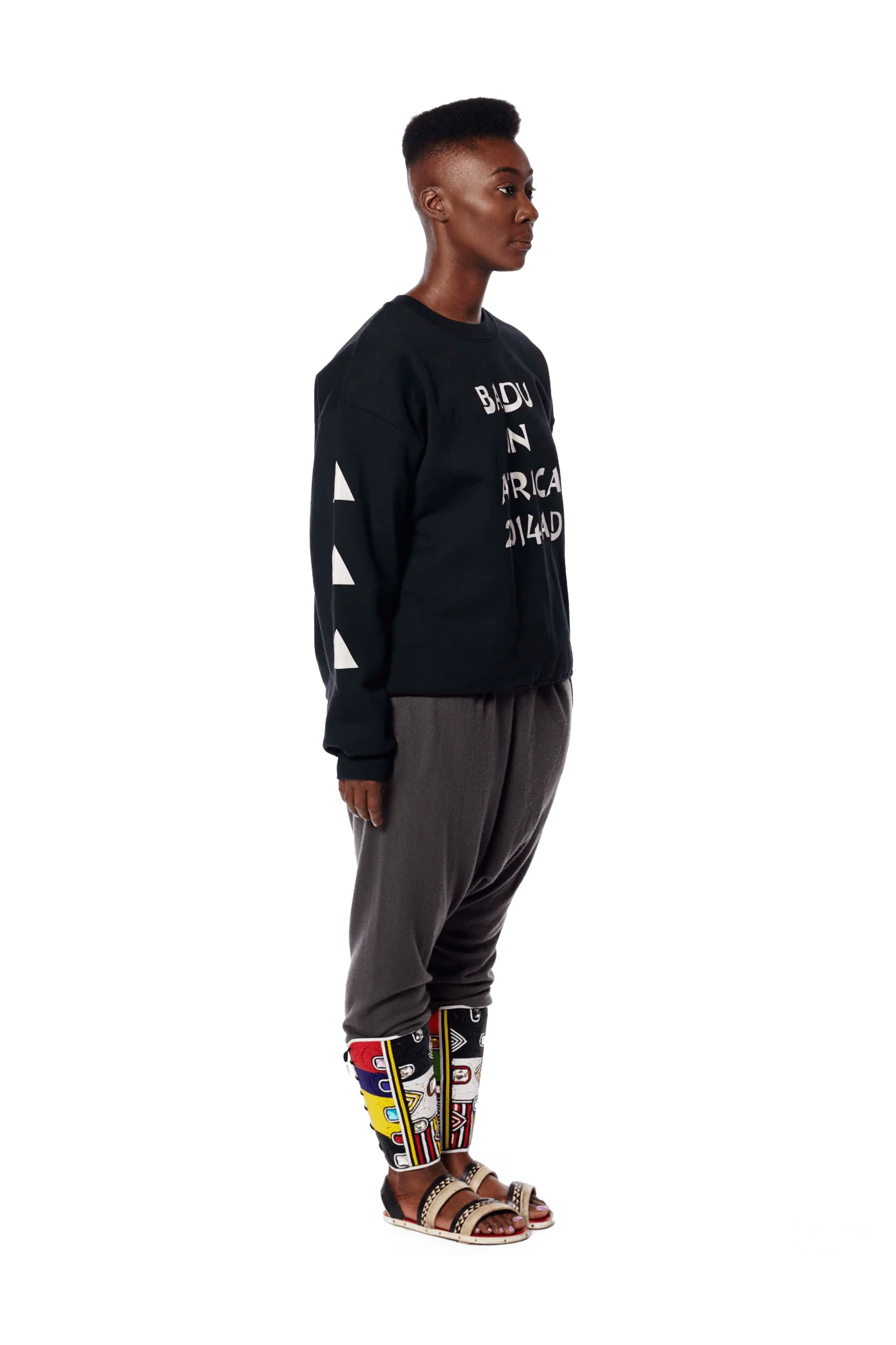 Badu in Africa Crewneck - Black - Image 8