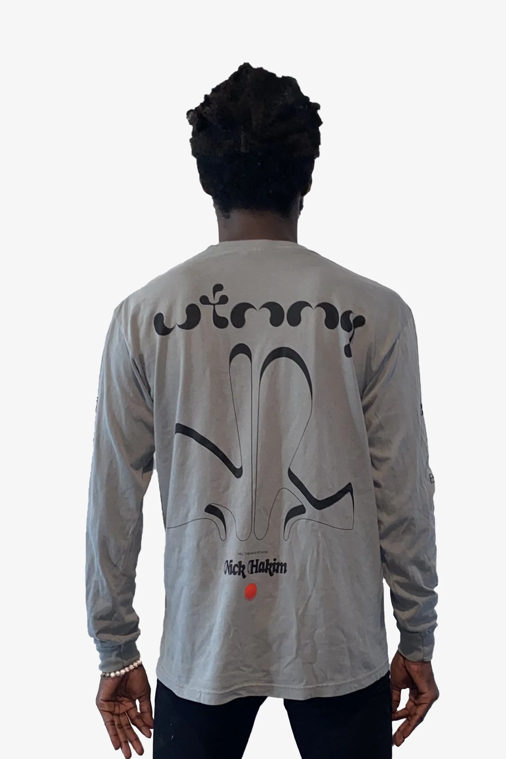 BWM x Nick Hakim Long Sleeve Tee - Grey - Image 3