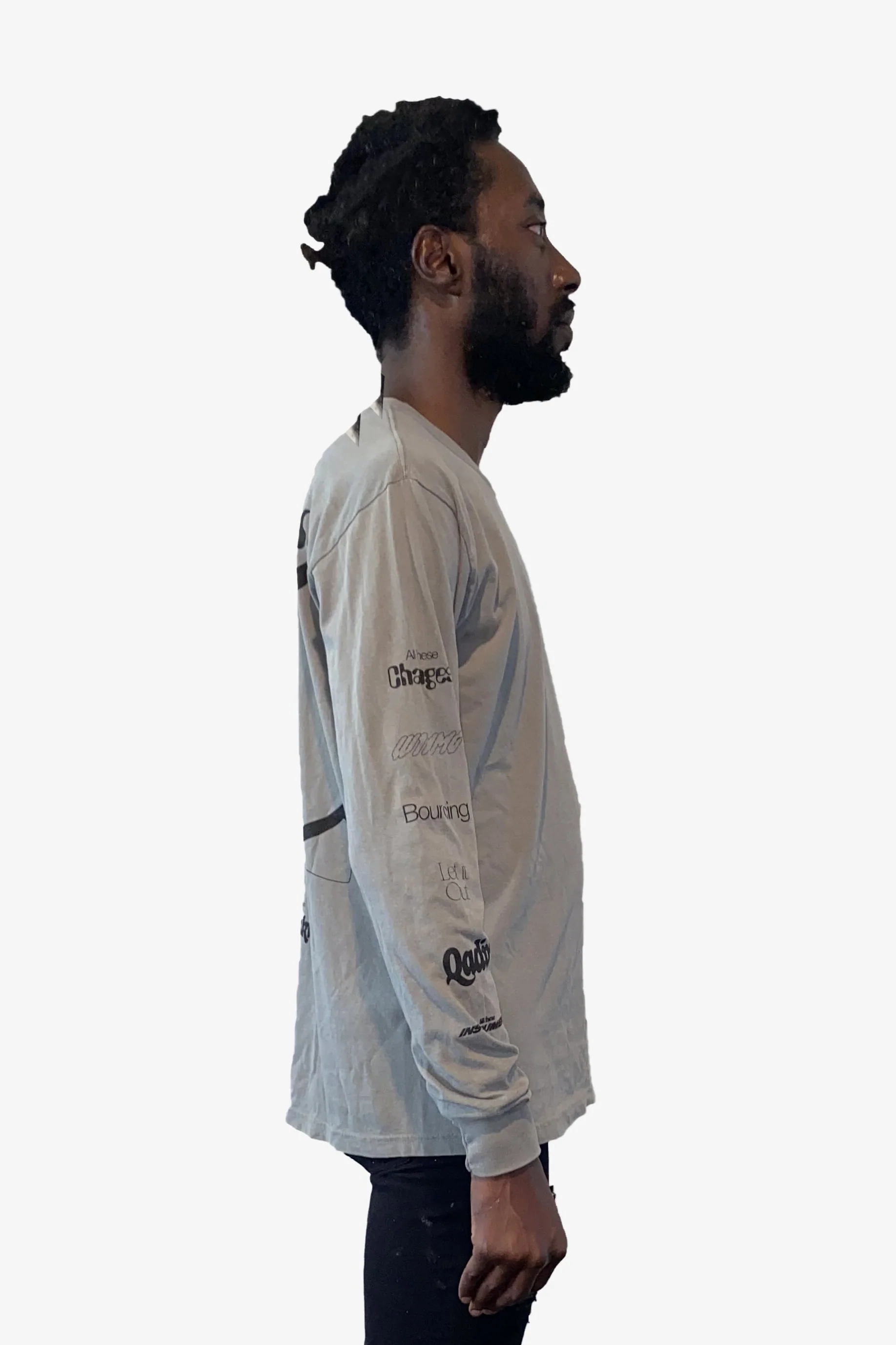 BWM x Nick Hakim Long Sleeve Tee - Grey - Image 4