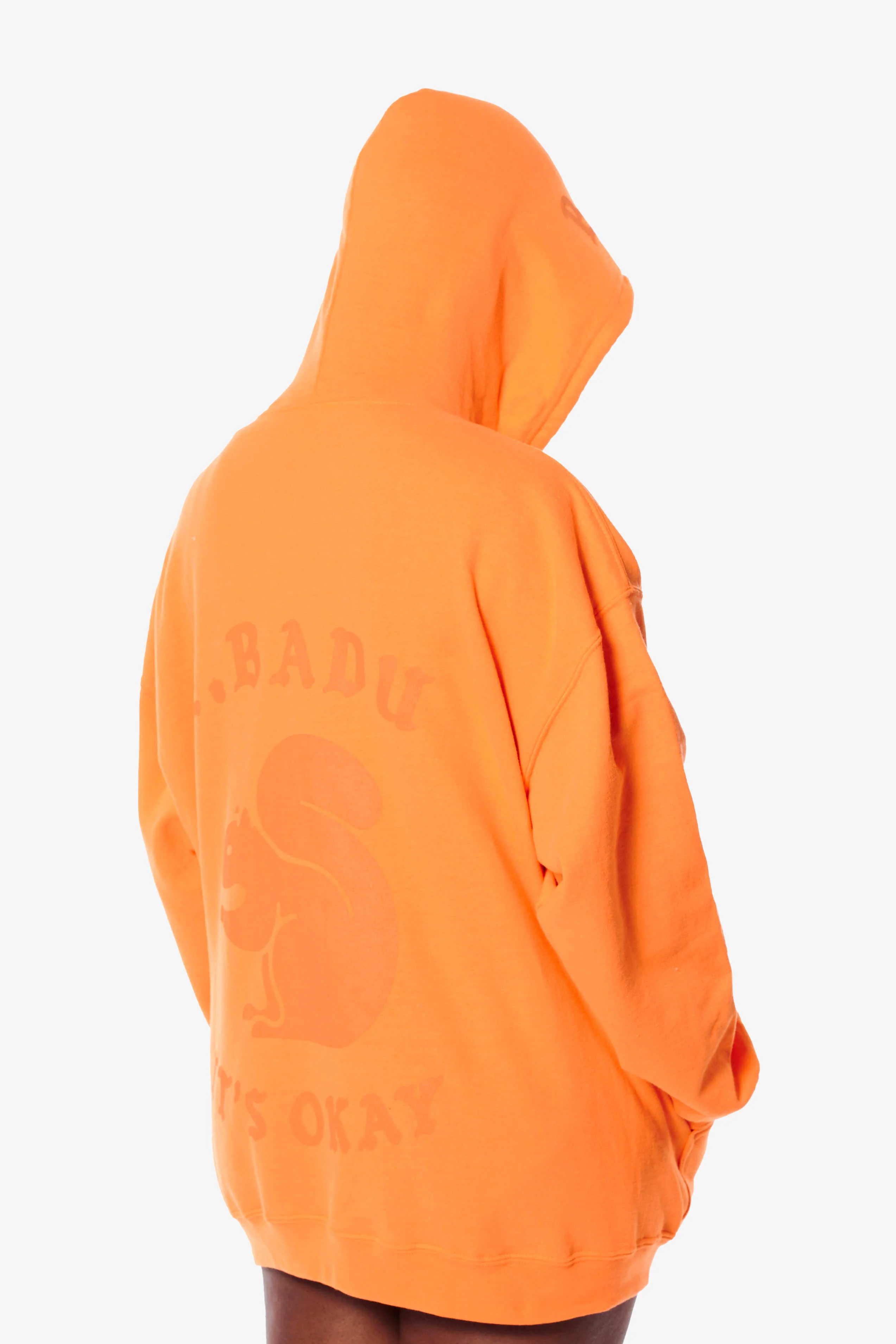 It's Okay Squirrel Zip Up Hoodie - Orange - Image 4