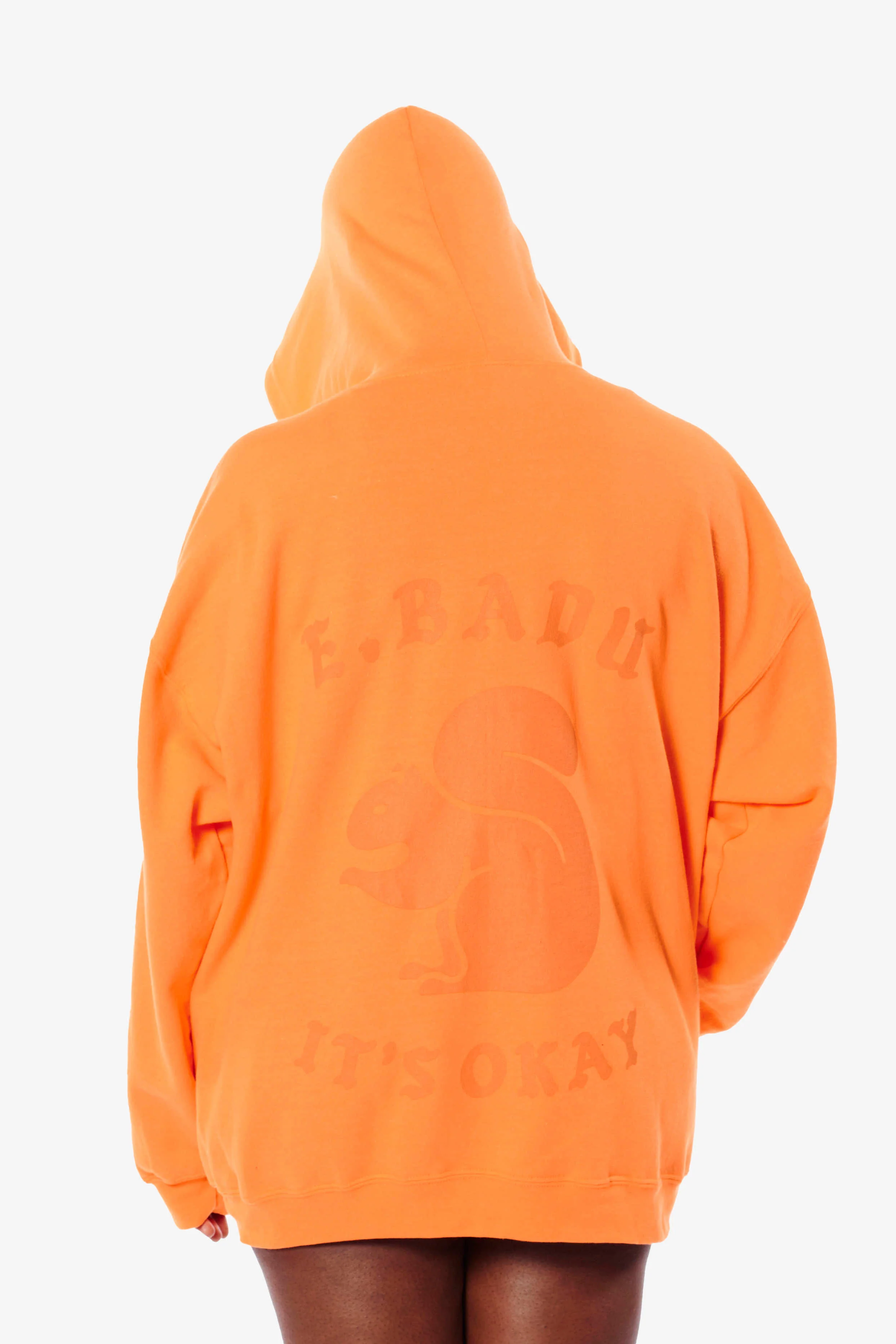It's Okay Squirrel Zip Up Hoodie - Orange - Image 5